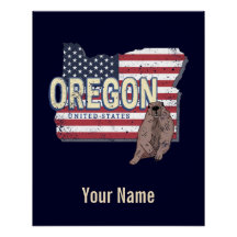 Oregon State Estados Unidos Retro Map USA Souvenir