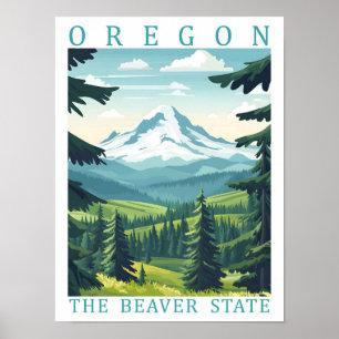 Póster Oregon the Beaver State USA Travel Place