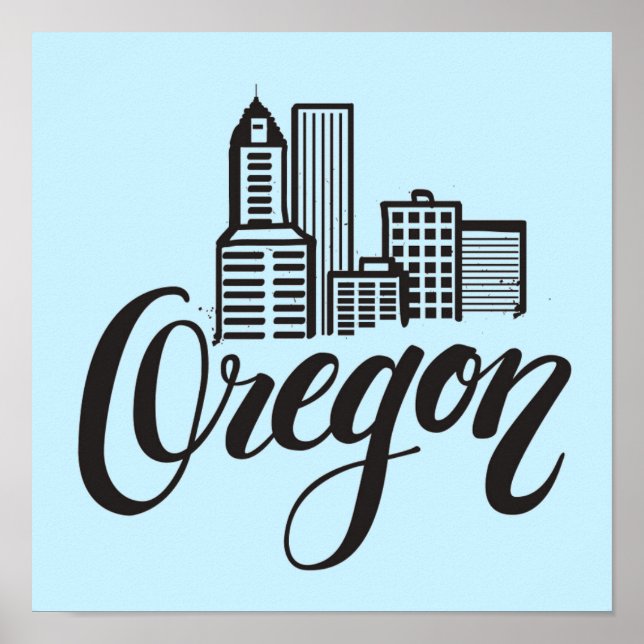 Póster Oregon Typography Design (Frente)
