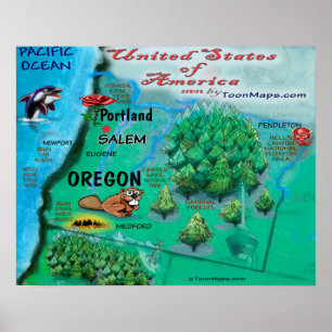 Póster Oregon USA