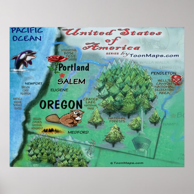 Póster Oregon USA (Frente)