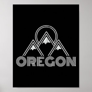 Póster Oregon Vintage Retro Montañas Naturales Souve de S
