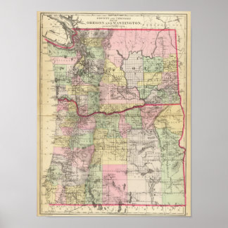 Póster Oregón, Washington