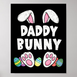 Póster Orejas de conejito de papá Pascua familia divertid