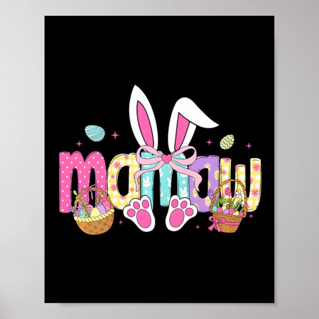 Póster Orejas de conejo de Mamaw Coquette Easter (Frente)