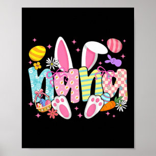 Póster Orejitas de conejito de Pascua Nana lazo coqueto c