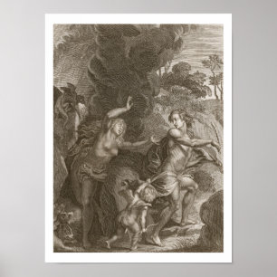 Póster Orfeo, Eurydice principal fuera del infierno, mira