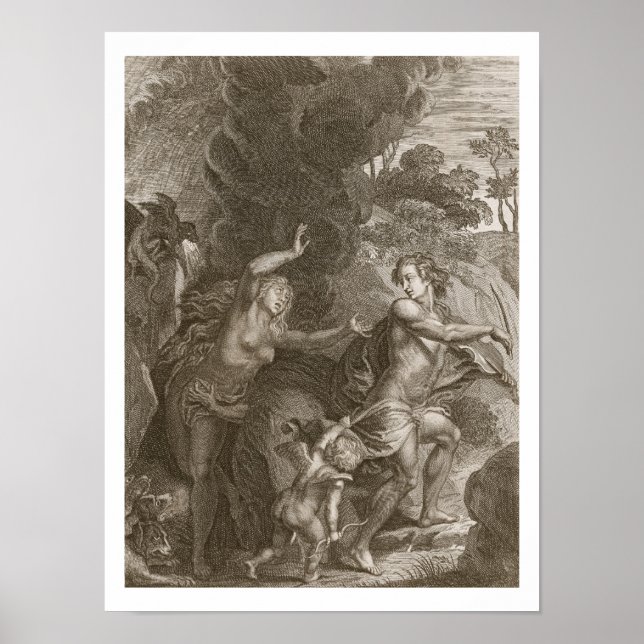 Póster Orfeo, liderando la Eurídice fuera del infierno, m (Frente)