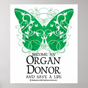 Póster Organ Donor Butterfly