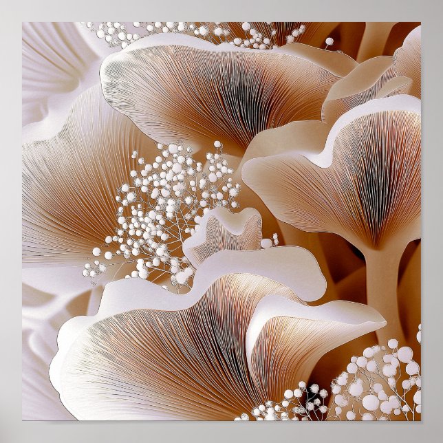 Póster Organic Bloom Forms – Textured Abstract Art #1 (Frente)