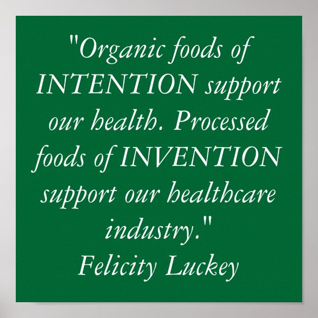 Póster Organic Foods vs. Processed Foods (Frente)