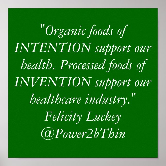 Póster Organic Foods vs. Processed Foods (Frente)