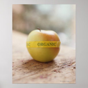 Póster Organic sticker on apple