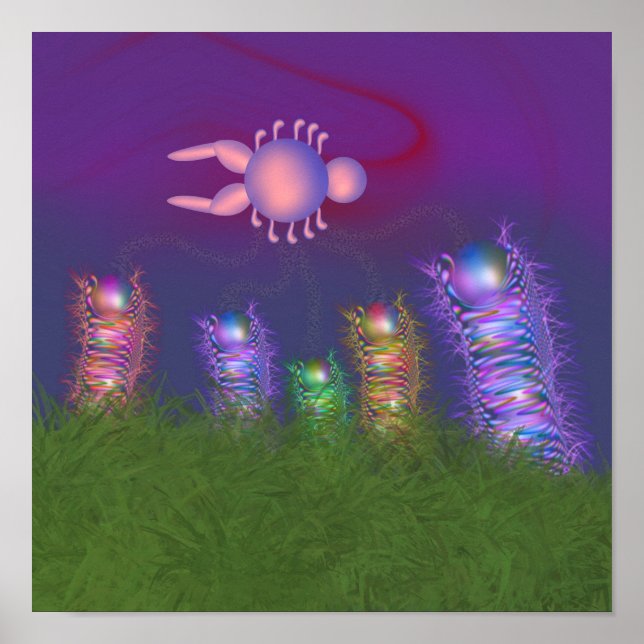 Póster Organismos surrealistas de ciencia ficción en un c (Frente)