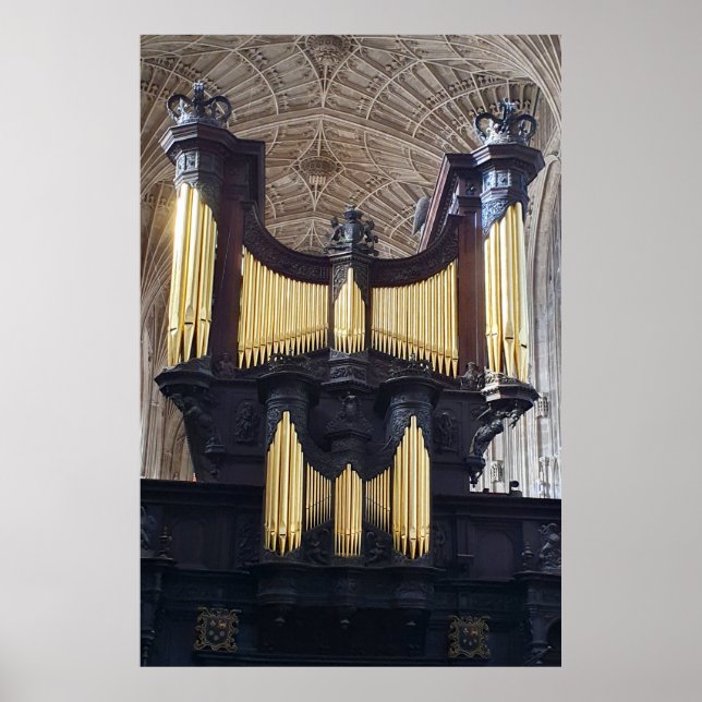 Póster Órgano de la capilla del Colegio Kings, Cambridge (Frente)