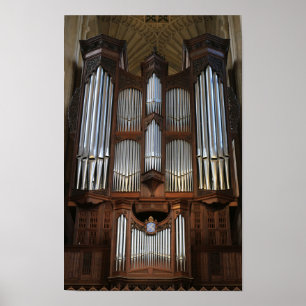 Póster Órgano de Tubos de la Abadía de Bath   Iglesia Gót