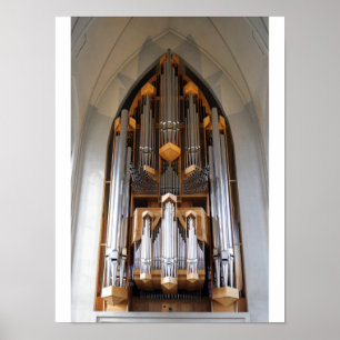 Póster Órgano de Tubos Hallgrímskirkja Reikiavik Islandia
