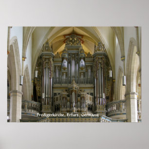 Póster Órgano en el Predigerkirche, Erfurt, Alemania