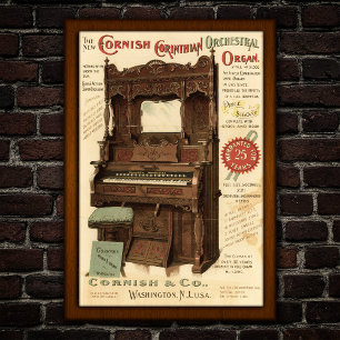 Póster Órgano Orquestal Antiguo Publicitario