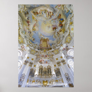 Póster Órgano Wieskirche, Alemania