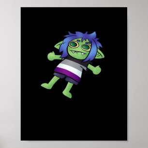 Póster Orgullo Acésexual Goblincore Goblin Clásico