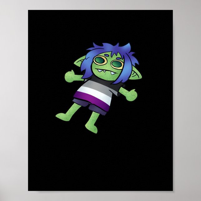 Póster Orgullo Acésexual Goblincore Goblin Clásico (Frente)