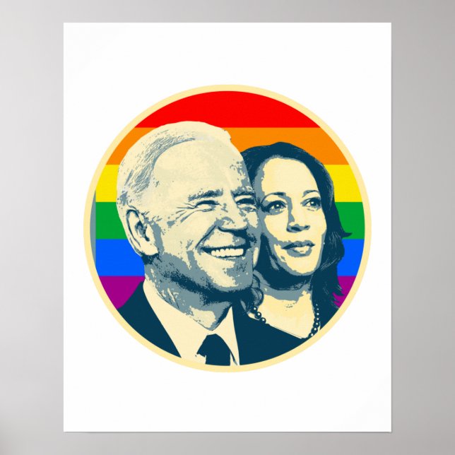 Póster Orgullo Arcoíris Biden Harris (Frente)