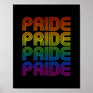 Póster Orgullo Arcoíris Retro