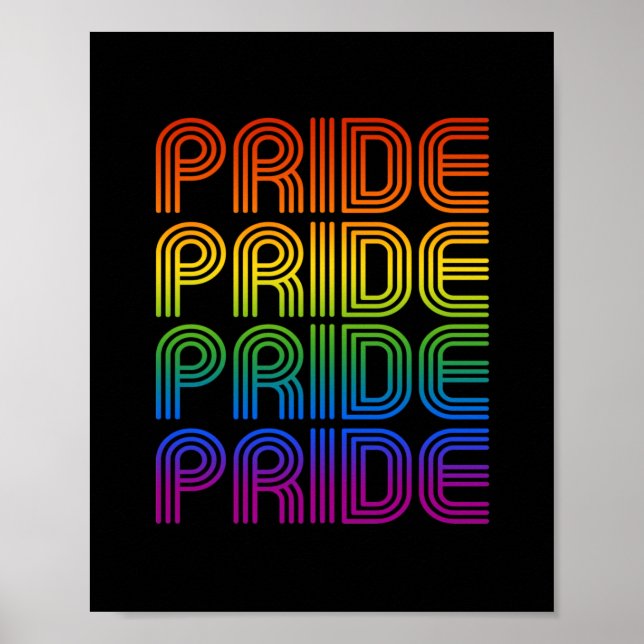 Póster Orgullo Arcoíris Retro (Frente)