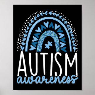 Póster Orgullo autista del arcoíris del autismo Inclusión