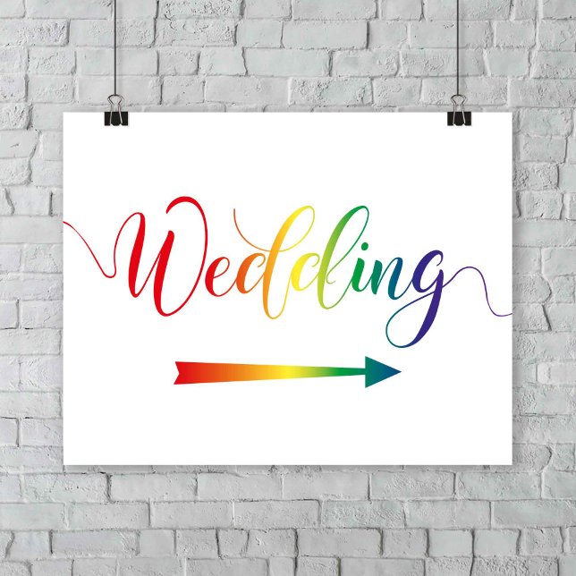 Póster Orgullo Boda arco iris Rótulo de flecha dirección  (Subido por el creador)