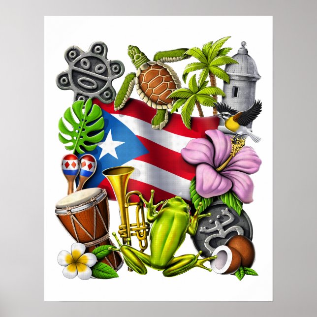 Póster Orgullo boricua de Puerto Rico (Frente)