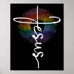 Póster Orgullo Cristiano Jesús Lgbtq Queer Lesbiana Gay