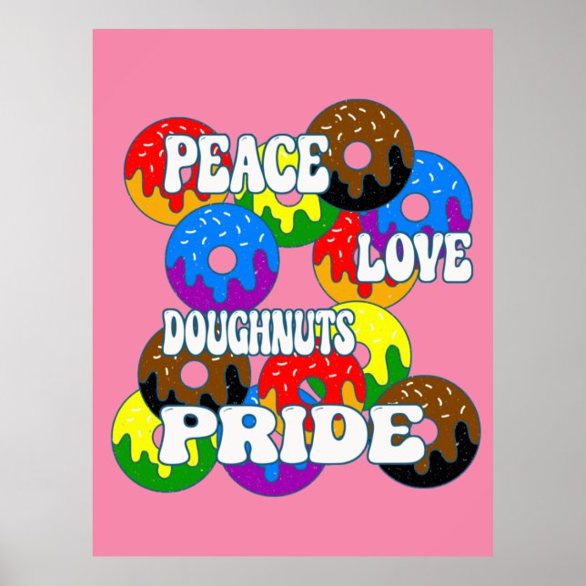 Póster Orgullo de amor por la paz de Doughnut (Frente)