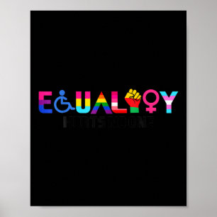 Póster Orgullo de Igualdad Arcoíris Lgbtq Feminista Disca