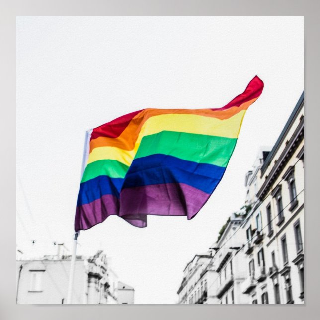 Póster Orgullo de la bandera arcoiris (Frente)