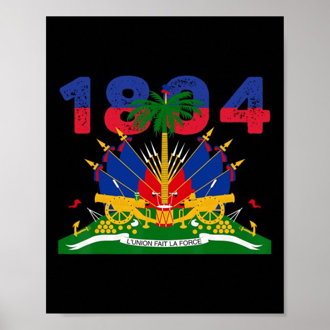 Póster Orgullo de la bandera haitiana Día de la Independe (Frente)