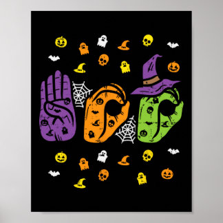 Póster Orgullo de Lengua de Señas Americana Boo Hands Asl
