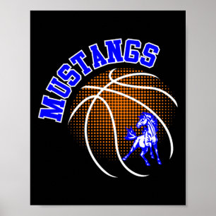 Póster Orgullo de Mustang Orgullo Escolar Espíritu Mascot