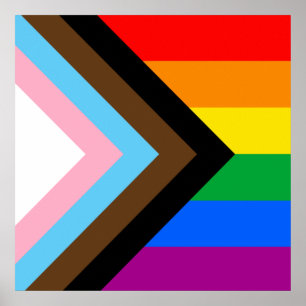 Póster Orgullo de progreso LGBTQ+
