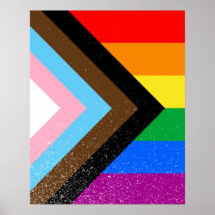 Póster Orgullo de progreso LGBTQ+