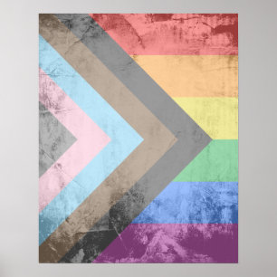 Póster Orgullo de progreso LGBTQ+