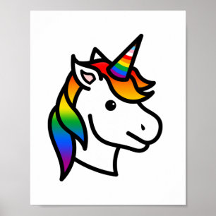 Póster Orgullo de progreso suave unicornio