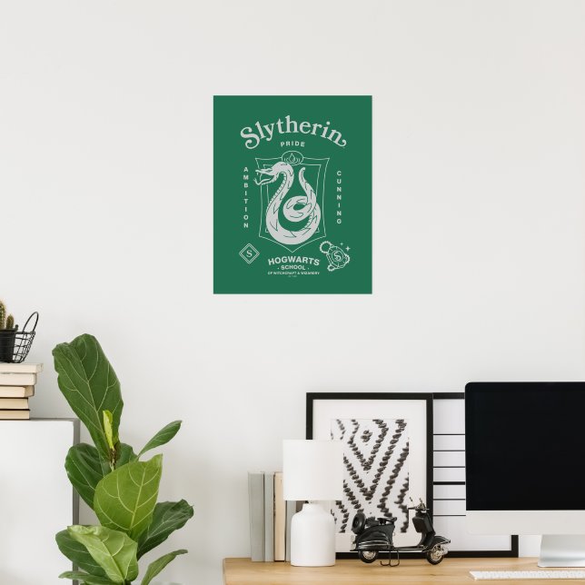 Póster ORGULLO DE SLYTHERIN™ Ambición Astucia Escudo (Oficina en casa)
