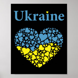 Póster Orgullo de Ucrania Corazón Ucraniano Bandera Glori