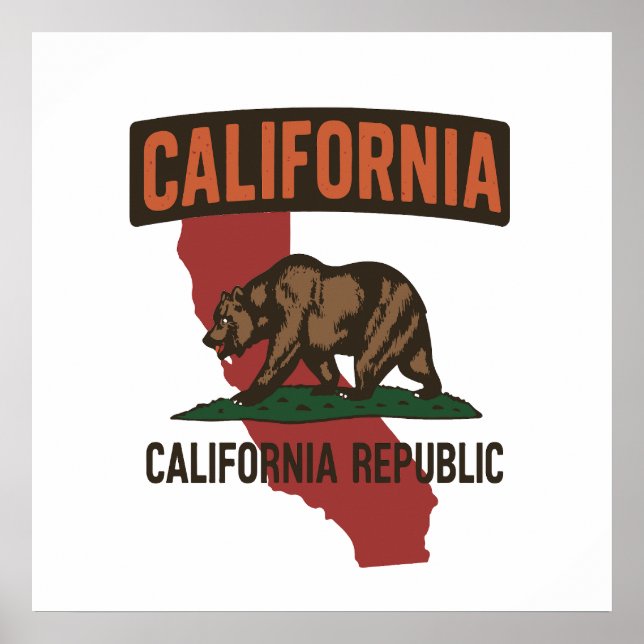 Póster Orgullo del estado de la República de California (Frente)