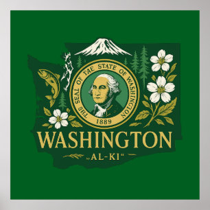 Póster Orgullo del estado de Washington