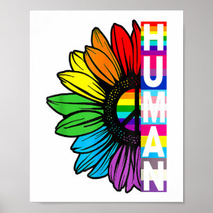 Póster Orgullo del orgullo del girasol humano arco iris L