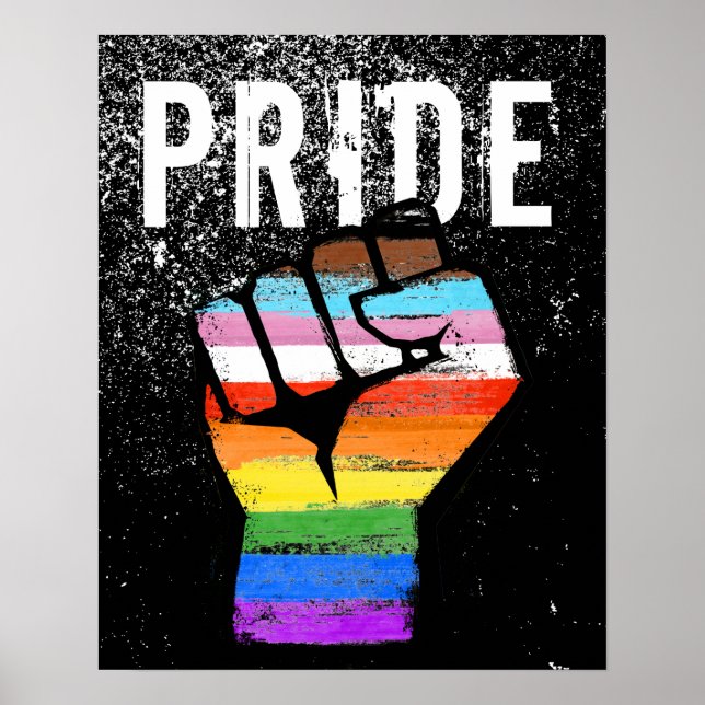 Póster Orgullo del Puño de Progreso Inclusivo (Frente)