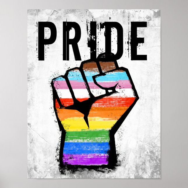 Póster Orgullo del Puño de Progreso Inclusivo (Frente)